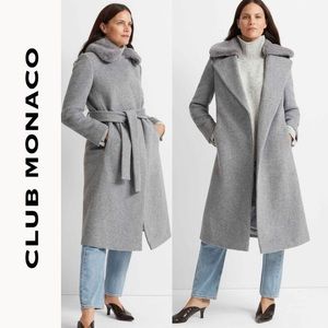 NWT Club Monoco Baylee Long Wrap Wool Coat